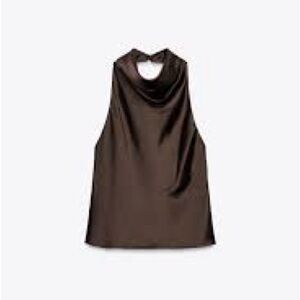 Zara Satin Brown Top
